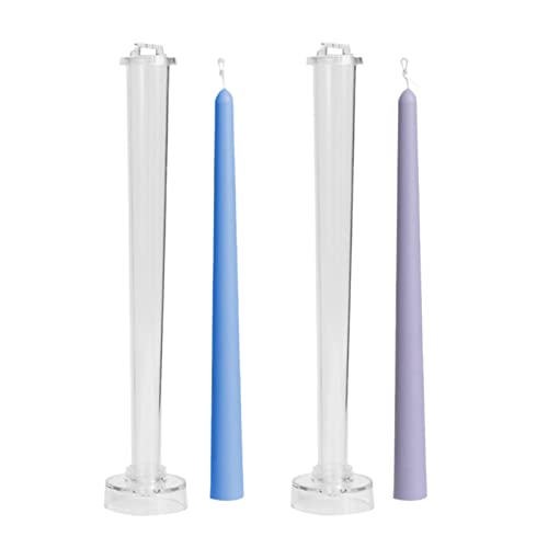 TOPYS 3D Twisted Taper Plastic Molds, Long Spiral Cylinder Molds for Aromatherapy Candle Soy Wax Soap Clay Craft Plaster Resin Making, Pillar Mold for HomeDecoration Gift (2Pcs) - Image 1