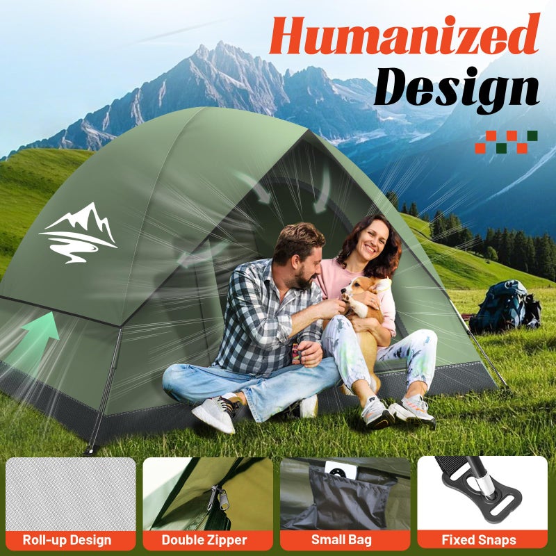 Purebox Tents for Camping 2/3/4 Person with Rainfly - Camping Tent Waterproof Windproof Easy Setup, Portable Double Layer Outdoor Dome Tent, Backpacking Tents for Adventure Backyard Hiking - Image 5