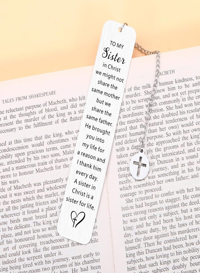 KINMES Secret Sister Gifts for Women Christian, Sister in Christ Gifts for Women, First Communion Gifts for Girls, Christian Gifts for Sisters, Sister Baptism Faith Confirmation Bookmark Gifts - Image 4