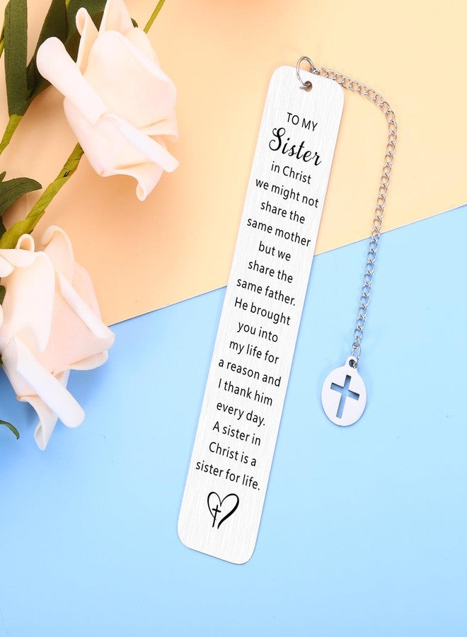 KINMES Secret Sister Gifts for Women Christian, Sister in Christ Gifts for Women, First Communion Gifts for Girls, Christian Gifts for Sisters, Sister Baptism Faith Confirmation Bookmark Gifts - Image 3