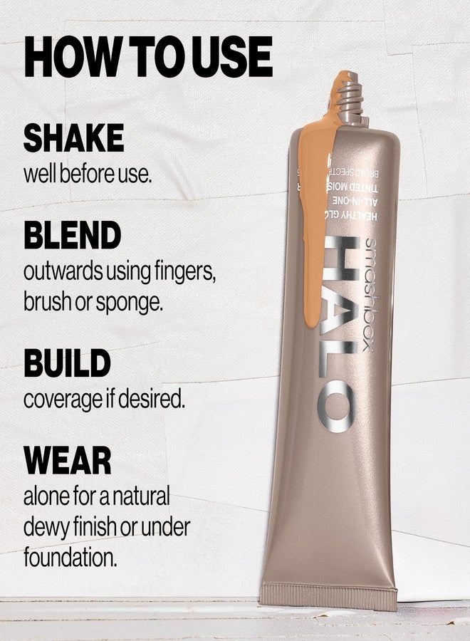Smashbox Halo Healthy Glow Tinted Moisturizer with SPF 25 | 24-Hour Hydrating Skin Tint with Buildable Coverage and Dewy Finish | Hyaluronic Acid & Niacinamide for Face, Medium Tan, 0.41 Fl Oz - Image 4