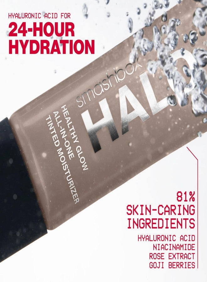 Smashbox Halo Healthy Glow Tinted Moisturizer with SPF 25 | 24-Hour Hydrating Skin Tint with Buildable Coverage and Dewy Finish | Hyaluronic Acid & Niacinamide for Face, Medium Tan, 0.41 Fl Oz - Image 3