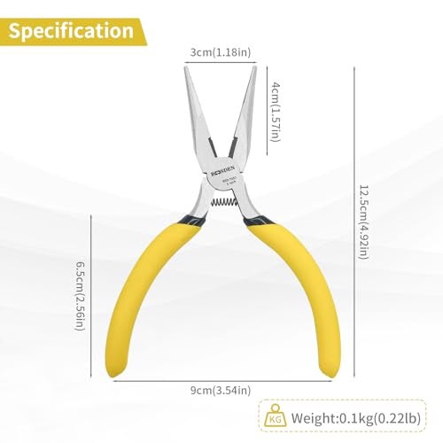 BOOSDEN 5 Inch Small Needle Nose Pliers Set of 5 Precision Long Nose Pliers with Side Cutter Spring Mini Fine Tip Jewelry Making Pliers for Electronics Craft DIY Beading Model Building - Image 3