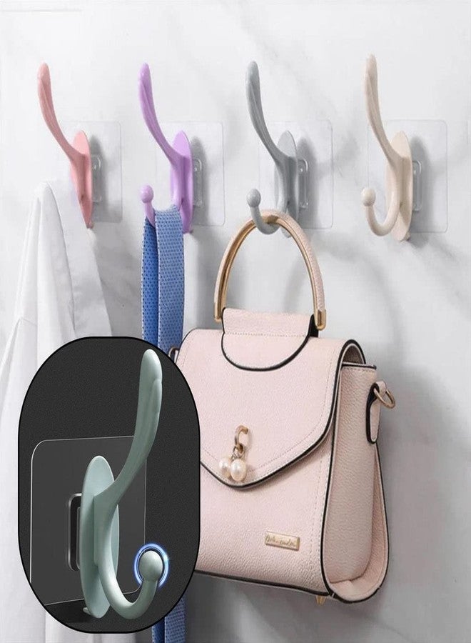 CPEX Self Adhesive Wall Door Hanger Hook for Shower Room Sticky Hooks Plastic Hook Heavy Duty Home Kitchen Bathroom Jacket, Clothes, Hats, Towel Hanging Hooks(Multicolor) (4) - Image 2