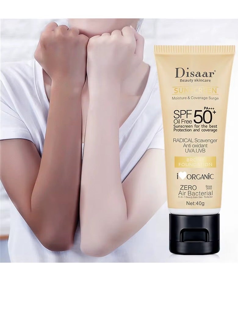 Disaar Set of 2 Sunscreens SPF90 PA+++ and SPF50 Bronze Foundation Tinted Sunscreen Oil Control Long Lasting UVA UVB Protection - Image 4