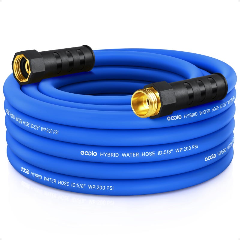 EOOIO Heavy Duty Garden Hose 25 ft, Non-Expanding Flexible Water Hose, Kink Resistant Lightweight Hybrid Hose, Leakproof Hose Male to Female Fittings - Image 1