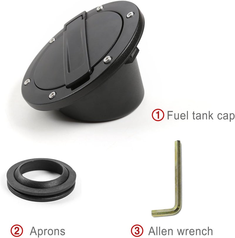 JeCar Gas Tank Cap Fuel Filler Door Cover for 2007-2018 Jeep Wrangler JK & Unlimited Durability boosted processed material - Image 5