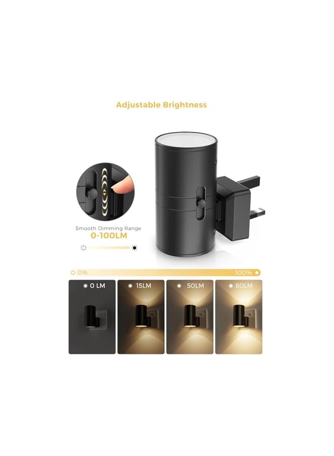 The Bros LED Night Light, Night Light Plug in Wall [1 Pack], Modern Night Light with Dusk to Dawn Sensor, 0-100LM Dimmable, 3000K Warm White, Plug in Night Light for Hallway Bedroom Stair Bathroom - Image 4