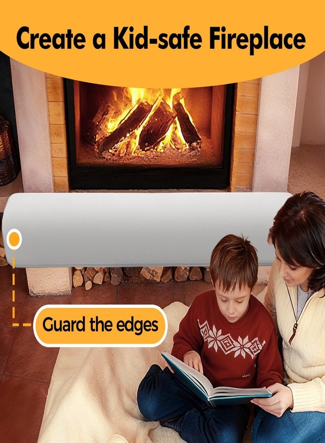 SUNICO Thick Memory Foam Fireplace Baby Proofing, 90.5x15 in Soft Hearth Cover Baby Proof, Hearth Cushion Fireplace Protectors for Children Proofing, Edge Protector, Grey - Image 5