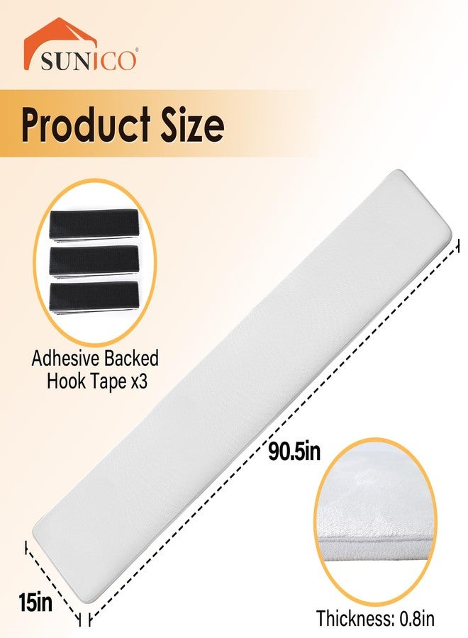 SUNICO Thick Memory Foam Fireplace Baby Proofing, 90.5x15 in Soft Hearth Cover Baby Proof, Hearth Cushion Fireplace Protectors for Children Proofing, Edge Protector, Grey - Image 2