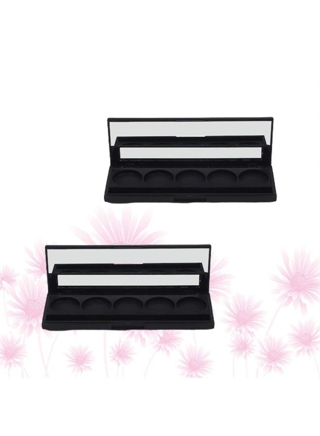 Lurrose Empty Magnetic Eyeshadow Palette Empty Eyeshadow Case Box Empty Magnetic Cosmetics Makeup Powder Sample Container 2Pcs 26mm