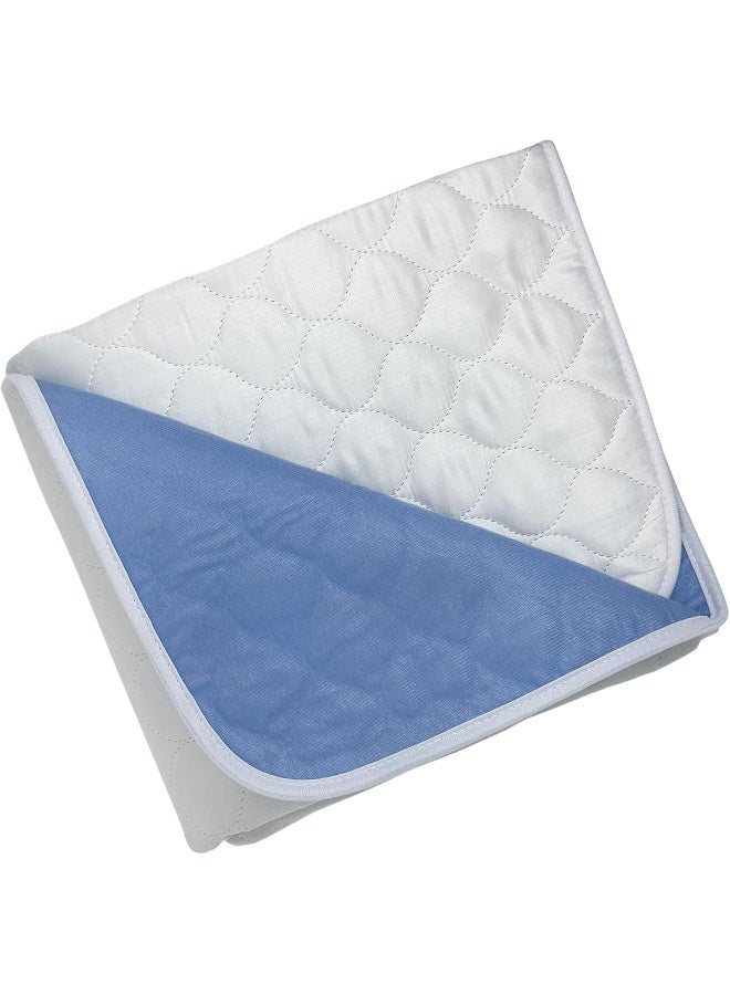 wovenx WOVENX Organic Incontinence Pads for Kids & Toddlers - 5 Layer Waterproof Protectors for Overnight Bed Wetting - Reusable & Washable Pee Pads - Fits Twin to Full Size Beds - 34" x 52" White - Image 3