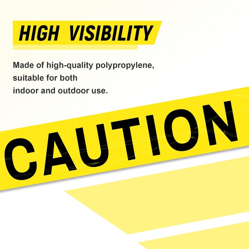 TopSoon Non-Adhesive Yellow Caution Tape 3-Inch by 300-Feet Roll Highly Visible Barricade Tape Weatherproof Safety Barrier Tape - Image 3
