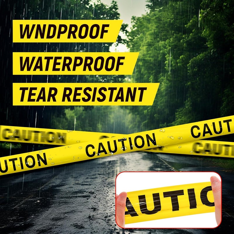 TopSoon Non-Adhesive Yellow Caution Tape 3-Inch by 300-Feet Roll Highly Visible Barricade Tape Weatherproof Safety Barrier Tape - Image 4