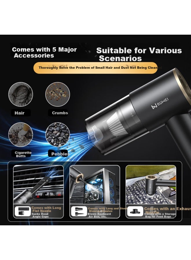 Buwei Car Vacuum Cleaner With Strong Suction, Cordless Handheld Vacuum For Car And Home Use, High-power Compact Portable - Image 5