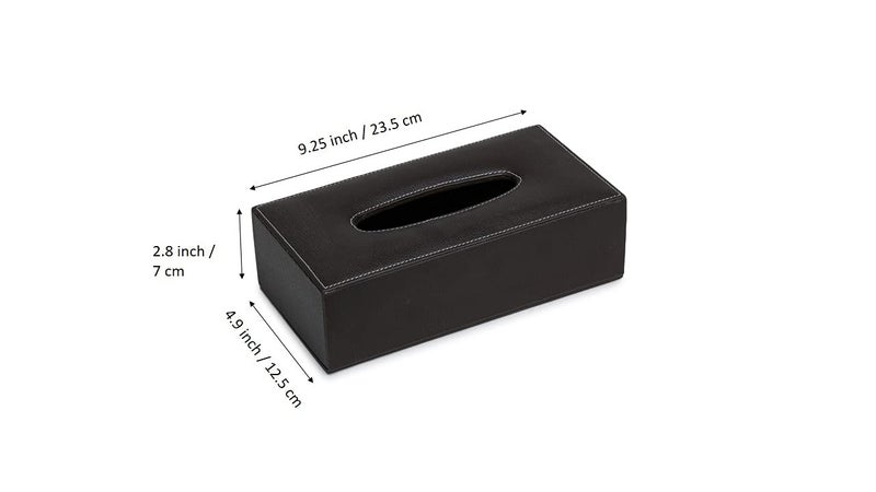 AZYEEA - Handcrafted Fine Leather Tissue Paper Holder Napkin Holder for Car Gifting, Office Desks, Cars & Home Decor | Durable & Water Resistant - (Brown) - Image 3