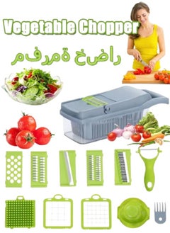 Vegetable Chopper  Multifunctional Chopper  Vegetable Slicer Manual Chopper  Food Chopper Veggie Chopper 11 in1 Multifunctional Chopper Vegetable Chopper With Container With Drain Basket Vegetable Slicer Dicer Cutter