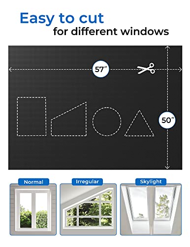 Sumobaby 50"x57" Portable Blackout Curtains, Blinds for Windows with Hook & Loop Tapes, 100% Blackout Window Shades, Curtains Easy to Cut Fit for Bedroom, Baby Room and TV Room (Black) - Image 4