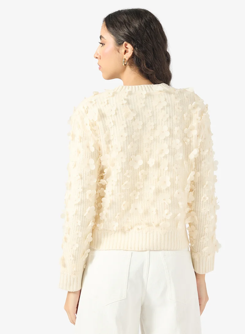 ONLY Flower Detail Pullover Sweater