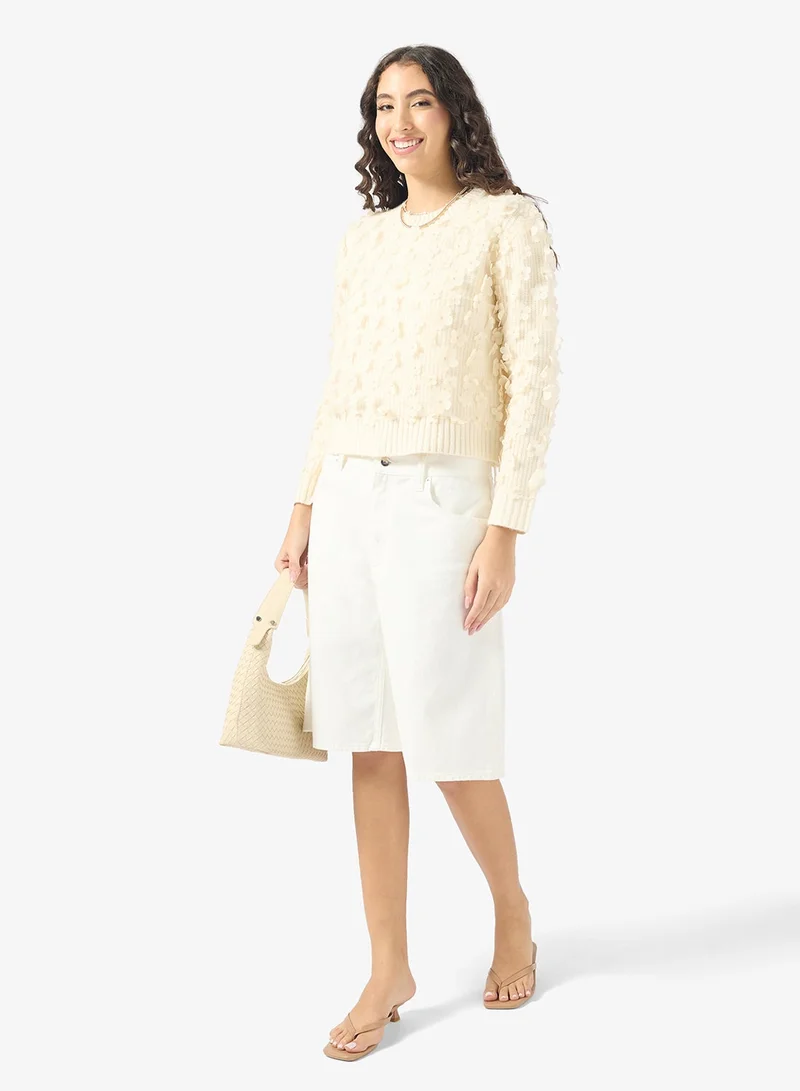 ONLY  Flower Detail Pullover Sweater for Women | Best Price UAE