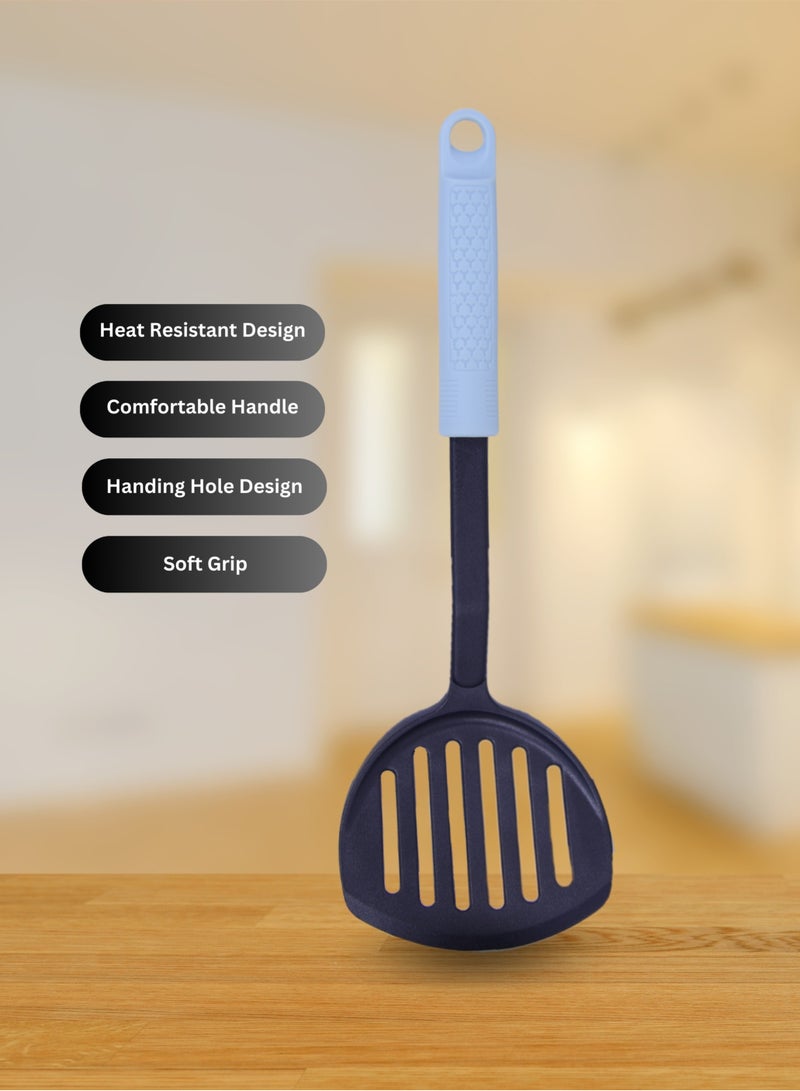 British Chef Nylon Turner Kitchen Cooking Utensil Made of Heat Resistant Nylon Ideal for Easy Food Preparation or Serving-Black & Light Grey BC331 - Image 4
