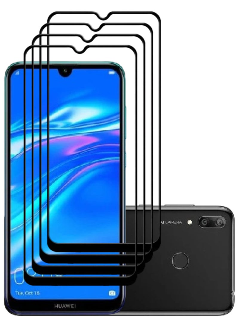 ACLIX 4 Pieces Antistatic ESD Dustproof Premium Quality High Definition Tempered Glass Screen Protector Designed For Huawei Y7 (2019) - Image 1