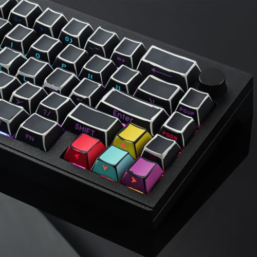 Tsungup Custom Keycaps-Side Print Keycap Set,PBT Shine Through Cool Retro Keycaps 75 Percent,128 Keys Dye Sub Cherry Profile Keyboard Key caps for Cherry MX Mechanical Keyboard-Sketch Black Keycap - Image 4