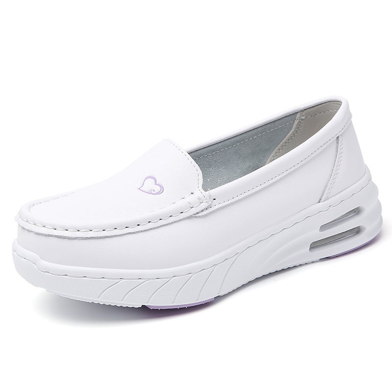 Nurse Shoes For Women, Soft Soles, Breathable, Shallow Mouth, Not Tiring For Feet, Comfortable, Non-Slip, Versatile, Medium Heel, Thick Sole, Heightening Medical Work Shoes - Image 1