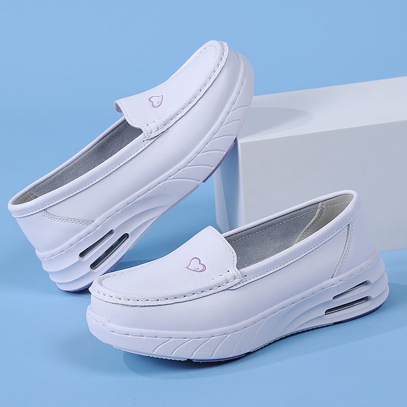 Nurse Shoes For Women, Soft Soles, Breathable, Shallow Mouth, Not Tiring For Feet, Comfortable, Non-Slip, Versatile, Medium Heel, Thick Sole, Heightening Medical Work Shoes - Image 3