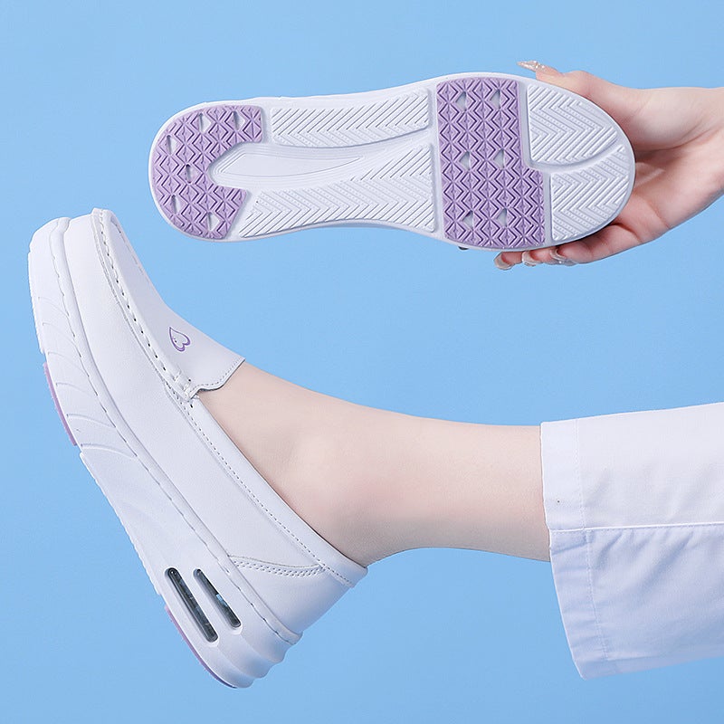 Nurse Shoes For Women, Soft Soles, Breathable, Shallow Mouth, Not Tiring For Feet, Comfortable, Non-Slip, Versatile, Medium Heel, Thick Sole, Heightening Medical Work Shoes - Image 5