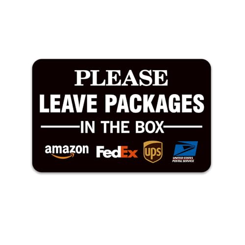 LUHIMO Leave Packages Here Sign, Self-Adhesive Weather & Fade Resistance Please Place Packages in Box Sign Sticker, Delivery Signs for Packages, Front Door，House, Home, Office Outdoor Use（11.6" x 7.4"） - Image 1