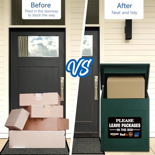 LUHIMO Leave Packages Here Sign, Self-Adhesive Weather & Fade Resistance Please Place Packages in Box Sign Sticker, Delivery Signs for Packages, Front Door，House, Home, Office Outdoor Use（11.6" x 7.4"） - Image 5