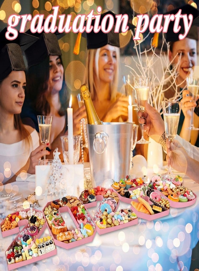Tellingyou 5 Pcs 14.6" 2026 Graduation Charcuterie Number Fillable Cardboard Box Food Tray for Graduation Party Number Grad Hat Fillable Tray Chocolate Candy Party Supplies(Light Pink) - Image 5