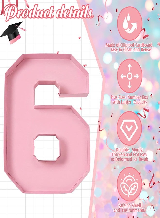 Tellingyou 5 Pcs 14.6" 2026 Graduation Charcuterie Number Fillable Cardboard Box Food Tray for Graduation Party Number Grad Hat Fillable Tray Chocolate Candy Party Supplies(Light Pink) - Image 4
