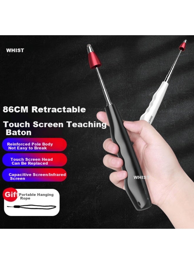 Whist While I7 Capacitive Touchscreen Black Retractable Teaching Pointer, Teacher-specific Reading Pen For Homework And Home Use, Classroom Pointer For Interactive Teaching, Portable Electronic Whiteboard Touchscreen Pe - Image 1