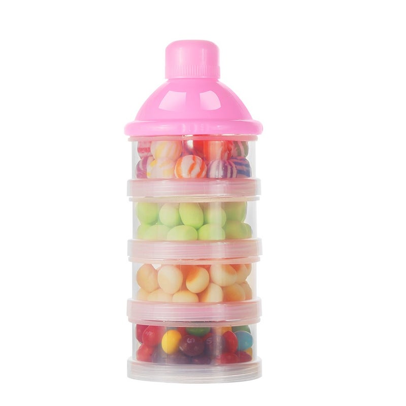 accmor Formula Dispenser On The Go, 4 Compartments Stackable Formula Container for Travel, Baby Milk Powder Kids Snack Container, BPA Free ﻿ - Image 4