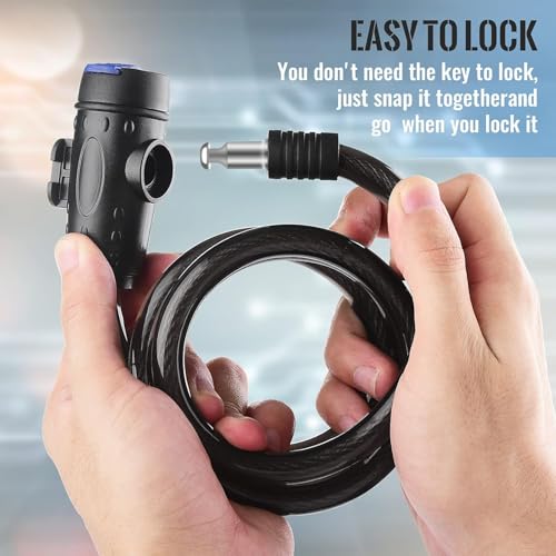 ShopiMoz Heavy Duty Cycle Lock with Key | Bicycle Lock with Key for Maximum Security | 12mm Anti-Theft Steel Cable Lock for Cycle, Bike & Scooter | Weatherproof 4ft Lock for Cycle & Bicycle - Image 3