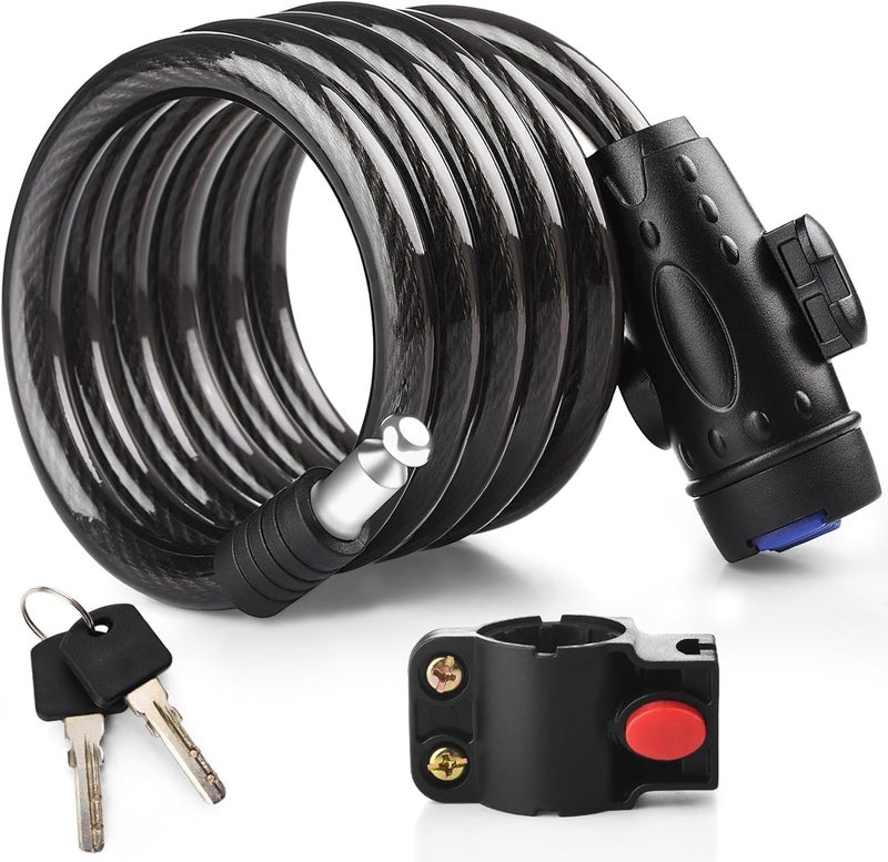 ShopiMoz Heavy Duty Cycle Lock with Key | Bicycle Lock with Key for Maximum Security | 12mm Anti-Theft Steel Cable Lock for Cycle, Bike & Scooter | Weatherproof 4ft Lock for Cycle & Bicycle - Image 1