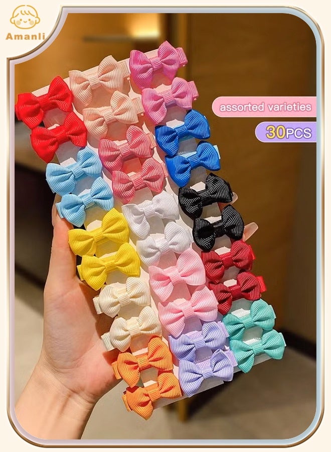 Amanli 30pcs Butterfly Bow Hair Clips for Girls , Soft Pastel & Vibrant Colors, Gentle Hair Clips for Parties, Travel, Casual Attire, Princess-Themed Accessories, Butterfly Hair Accessories, Party Hair Accessories, Princess Hair Style, Highquality Clips(Multicolors) - Image 1