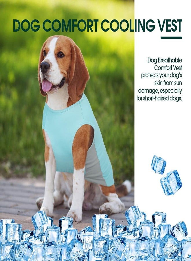 Kuoser Cooling Dog Shirt, Sun Protection Puppy T-Shirts Breathable Pet Summer Vest, Quick Dry Dog Summer Clothes for Large Dogs Boy Girl Blue XXL - Image 3