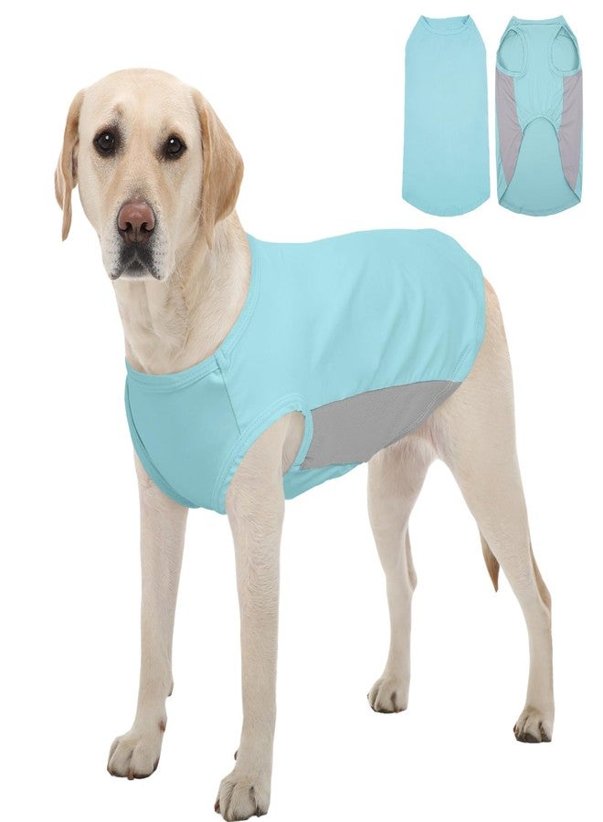 Kuoser Cooling Dog Shirt, Sun Protection Puppy T-Shirts Breathable Pet Summer Vest, Quick Dry Dog Summer Clothes for Large Dogs Boy Girl Blue XXL - Image 1
