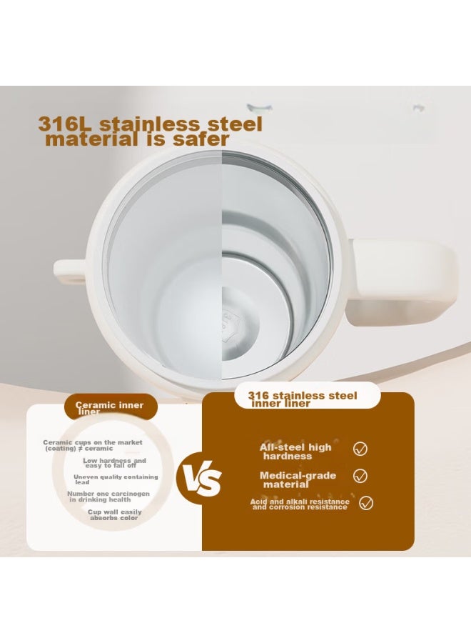 Tomimitsu Fuguang Giant Straw Insulated Ice Cup, Large Capacity, For Female Students, 316l Stainless Steel Tea Cup, 1260ml - Image 1