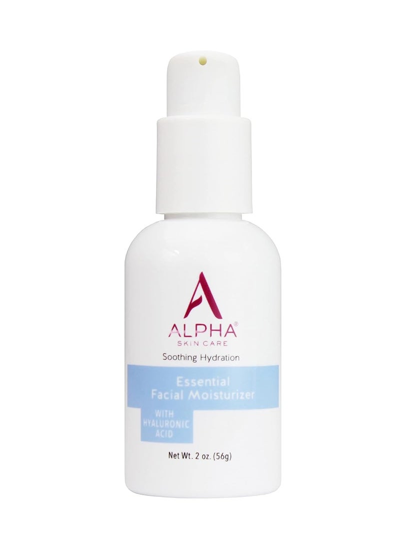 Alpha Alpha Skin Care Essential Facial Moisturizer, Hyaluronic Acid, Deep Soothing Hydration, Reduces Lines & Wrinkles, Anti-Aging, Normal to Dry Skin, 2 Oz  - Image 1