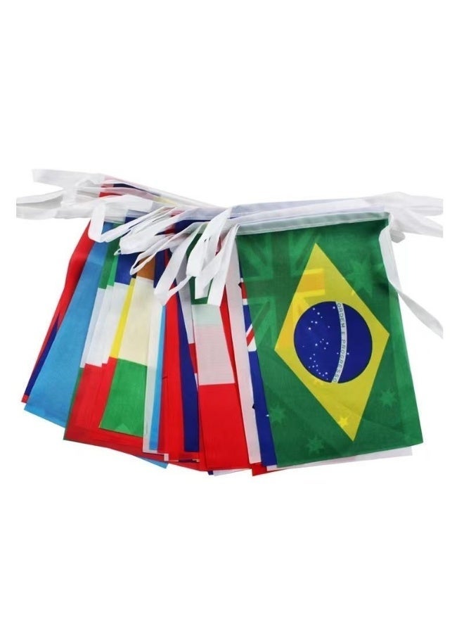 HOMESTAR 32 Countries Flags, Banners Double-Sided Polyester, World Cup Hanging Flags, Foreign Decorative Hanging Flags, Mall Decoration Hanging Flags, For Party Decorations And Celebrations, 14x21cm - Image 3