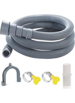Bolivia's Washing Machine Drain Hos 2M Universal Drain Hose Extension Pipe Kit Flexible Portable Discharge Washer Hoses Easy To Install Washer Hoses With 1 Adapter 1 U Bend Bracket 2 Hose Clip  - Image 1
