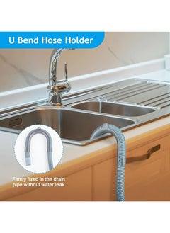 Bolivia's Washing Machine Drain Hos 2M Universal Drain Hose Extension Pipe Kit Flexible Portable Discharge Washer Hoses Easy To Install Washer Hoses With 1 Adapter 1 U Bend Bracket 2 Hose Clip  - Image 2