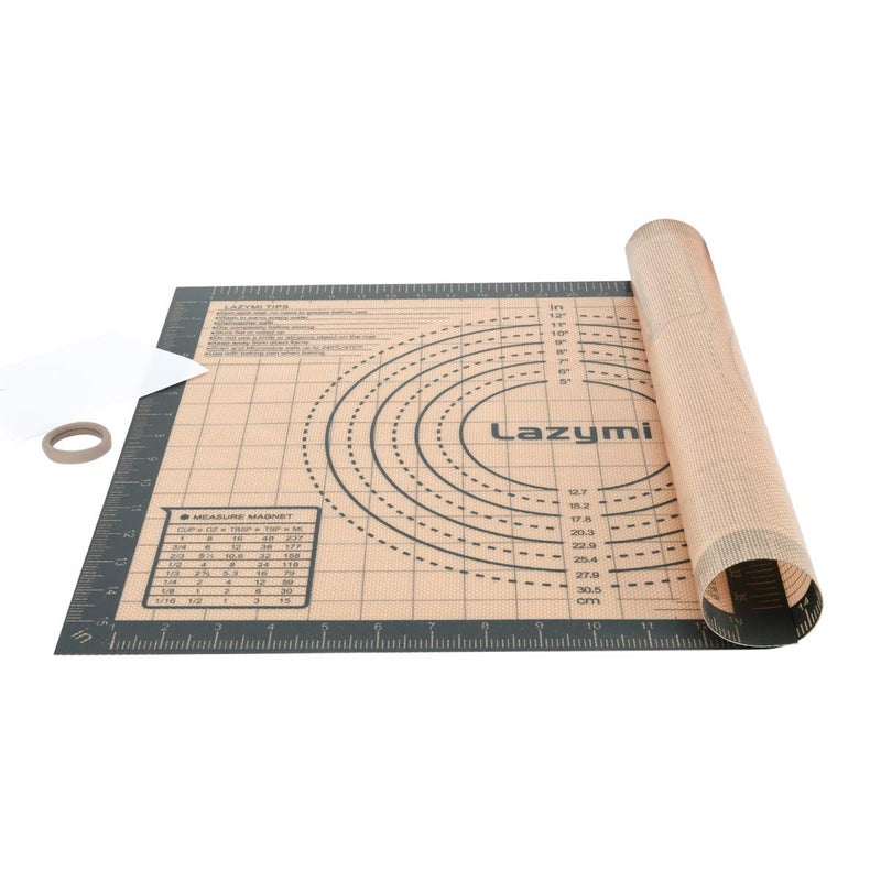 Thick Silicone Baking Mats Sheet Non Stick Pastry Rolling Mat with Measurement 4050 cm NonSlip Silicon Dough kneading Board Countertop Protector for PieBreadPizza GreyScraper