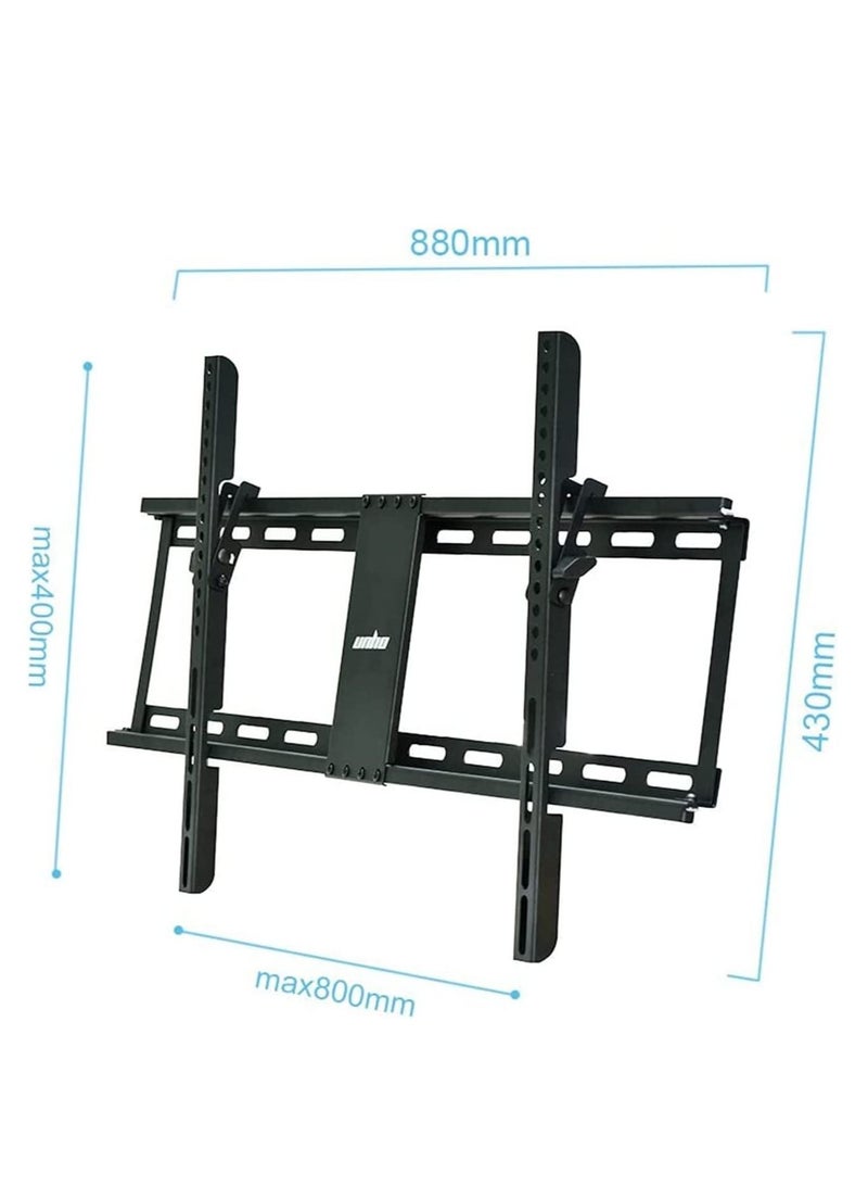 32-85" TV Wall Mount Bracket: Tilt Ultra Slim Fixed TV Mount for LED LCD OLED Plasma TVs with Spirit Level Super Strong 132 lbs Weight Capacity VESA up to 800 x 400 - Image 5