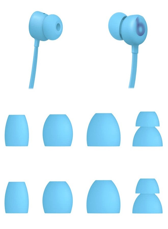 ALXCD رؤوس أذن ALXCD متوافقة مع سماعات Beats Flex، S/M/L/D 4 أحجام 4 أزواج من هلام السيليكون الناعم بديل لرؤوس السماعات، متوافقة مع Beats Flex، 4 أزواج (أزرق) - Image 1