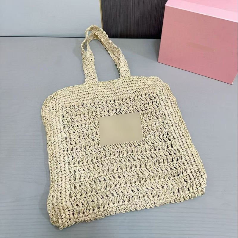 Striped Embroidered Hollow Woven Bag Crochet Bag Women'S Casual Handbag Shoulder Bag Lightweight Style - Image 4